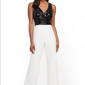 New York & Co Black (Sequin) white bottom Jumpe